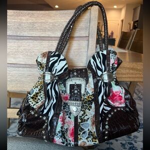 Betsey Johnson Hobo Shoulder Bag-Animal Print